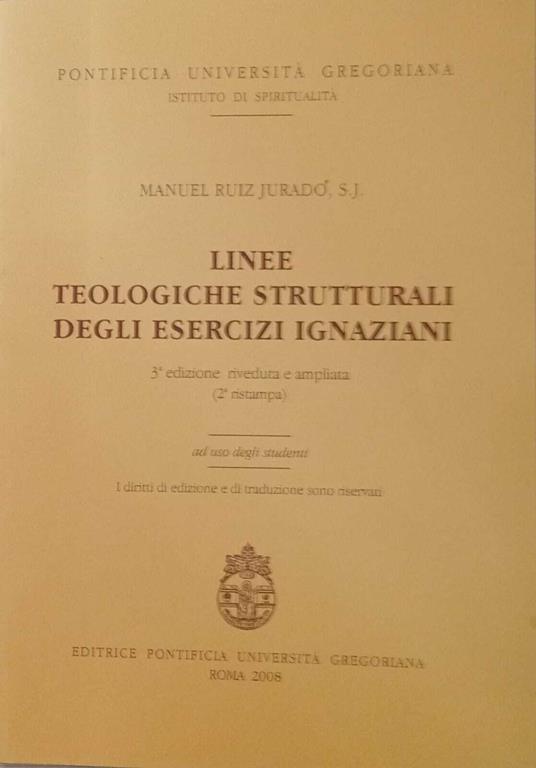 Linee teologiche strutturali degli esercizi ignaziani - copertina