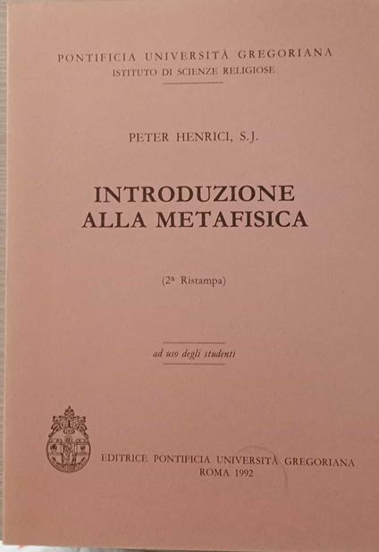 Introduzione alla metafisica - copertina