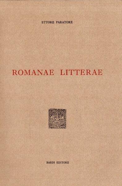 Romanae Litterae - Ettore Paratore - copertina
