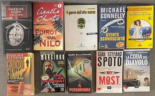 Lotto 10 libri di gialli e thriller di vari autori e editori. Vedi descrizione - copertina