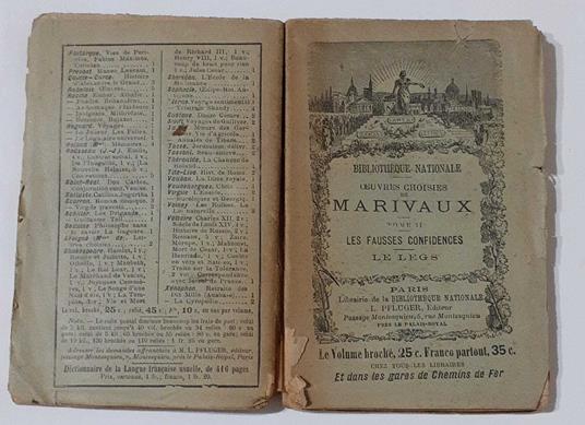 Oeuvres choisies de Marivaux. Tome second. Les fausses confidences. Le legs - Pierre de Marivaux - copertina