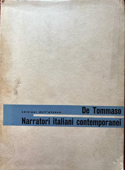 Narratori italiani contemporanei - Piero De Tommaso - copertina