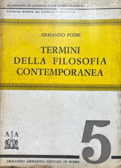 Termini della filosofia contemporanea - Armando Plebe - copertina