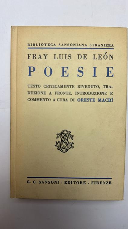 Poesie - Fray Luis de Leon - copertina