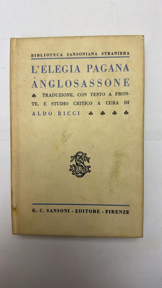 Lelegia pagana anglosassone - Aldo Ricci - copertina
