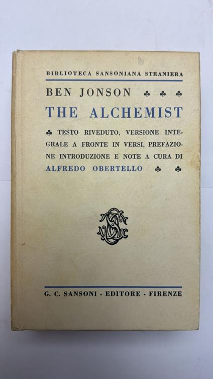 The Alchemist - Ben Jonson - copertina
