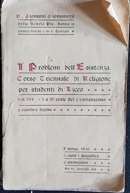 I problemi dell'esistenza. Vol. III La morale del cristianesimo - copertina