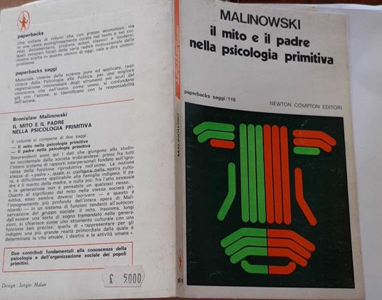 Il mito e il padre nella psicologia primitiva - Bronislaw Malinowski - copertina
