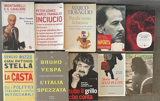 Lotto di 10 libri di politica italiana. Vedi descrizione - copertina