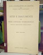 Atti e documenti del primo convegno internazionale delle regiose educatrici