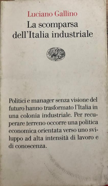 La scomparsa dell'Italia industriale - Luciano Gallino - copertina