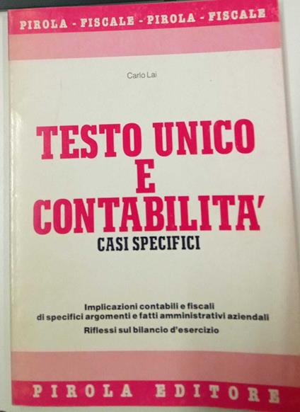 Testo unico e contabilità. Casi specifici - copertina