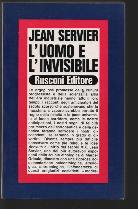 L' uomo e l'invisibile - Jean Servier - copertina