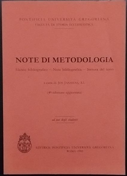 Note di metodologia. Elenco biografico - Nota bibliografia - Stesura del testo - copertina