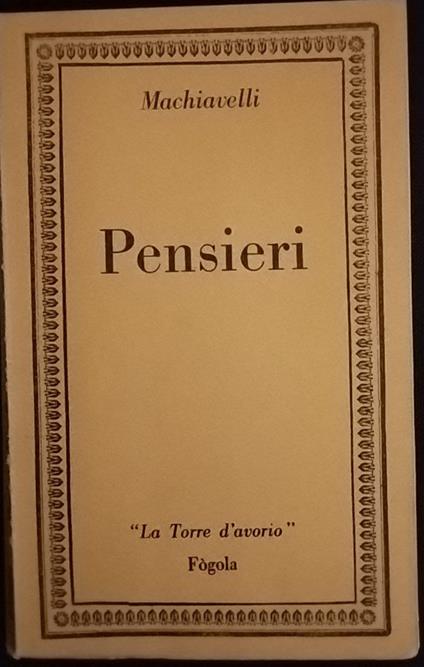 Pensieri - Machiavelli - copertina