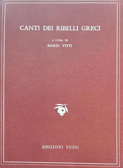 Canti dei ribelli greci - copertina