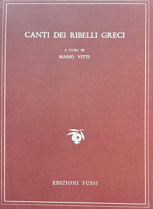 Canti dei ribelli greci - copertina