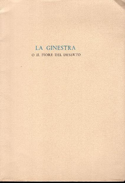 La Ginestra o il fiore del deserto - Giacomo Leopardi - copertina