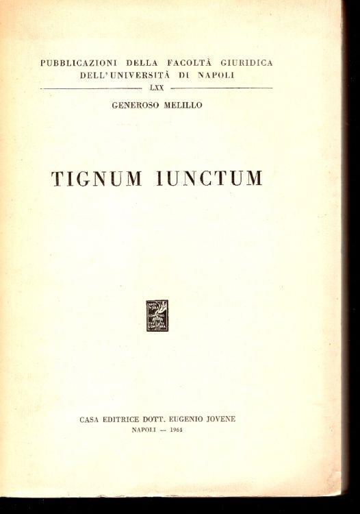 Tignum iunctum - Generoso Melillo - copertina