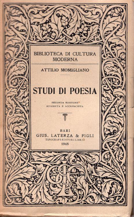 Studi di poesia - Attilio Momigliano - copertina