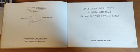 Descrizione degli stati e feudi imperiali di Val di Taro e Val di Ceno. |Ed. di 400 esempl. num. di cui 50 in numeraz. romana. Ripr. facs. dell'opera del 1617 - Carlo Natali - 2