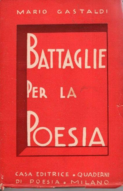 Battaglie per la poesia - Mario Gastaldi - copertina