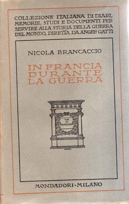 In Francia durante la guerra - Nicola Brancaccio - copertina