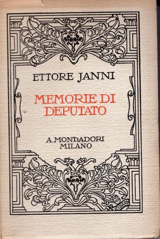 Memorie di un deputato - Ettore Janni - copertina