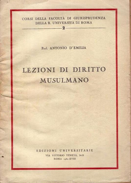 Lezioni di diritto musulmano - copertina