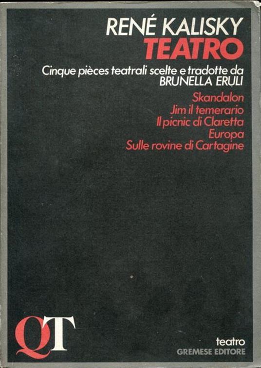 Teatro, a cura di Brunella Eruli - René Kalisky - copertina