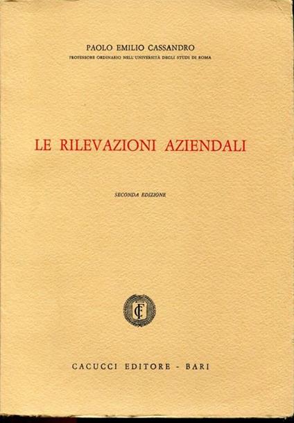 Le rilevazioni aziendali - copertina