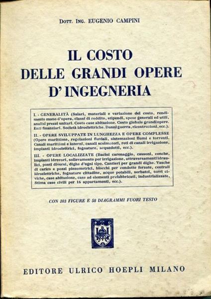 Il costo delle grandi opere d'ingegneria - Eugenio Ciampolini - copertina