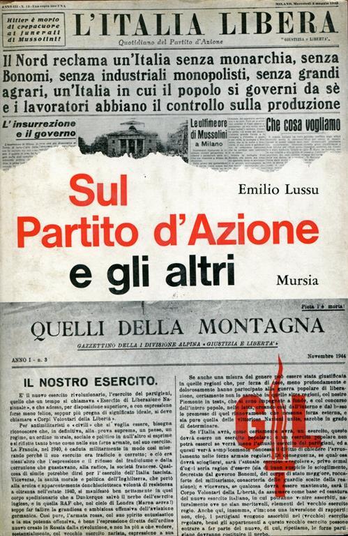 Sul Partito d'azione e gli altri. Note critiche - Emilio Lussu - copertina