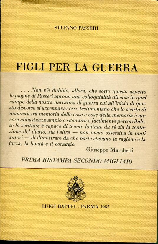 Figli per la guerra - Stefano Passero - copertina