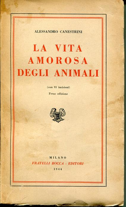 La vita amorosa degli animali - Alessandro Canestrini - copertina