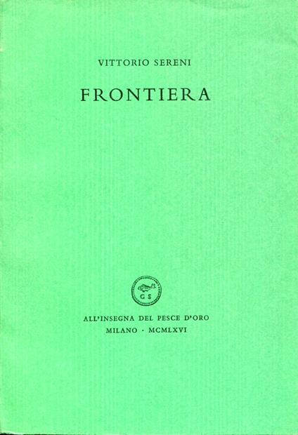 Frontiera - Vittorio Sereni - copertina