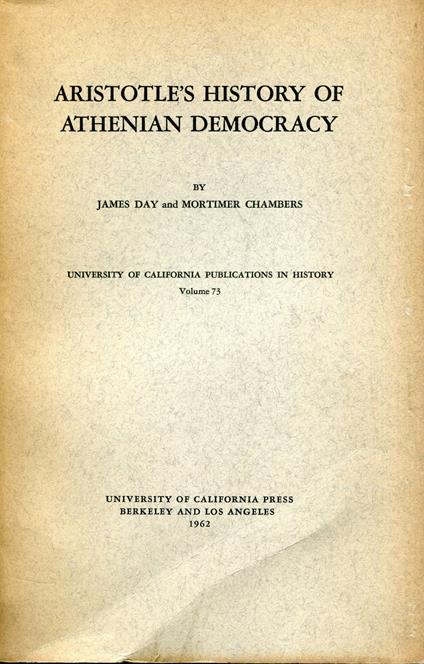 Aristoteleʼs history of Athenian democracy - copertina