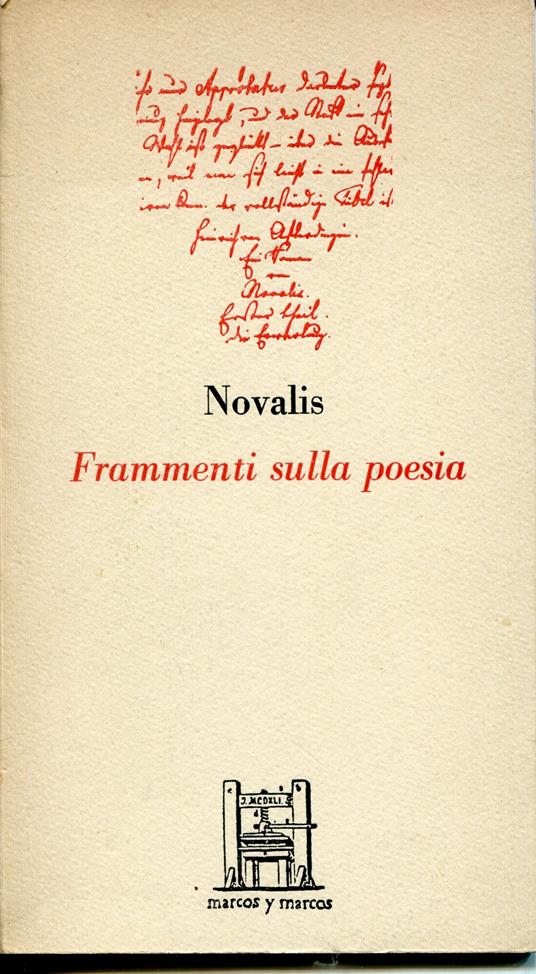 Frammenti sulla poesia - Novalis - copertina