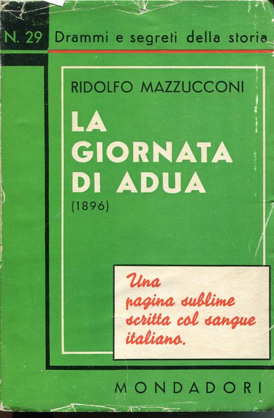 La giornata di Adua : 1896 - Ridolfo Mazzucconi - copertina