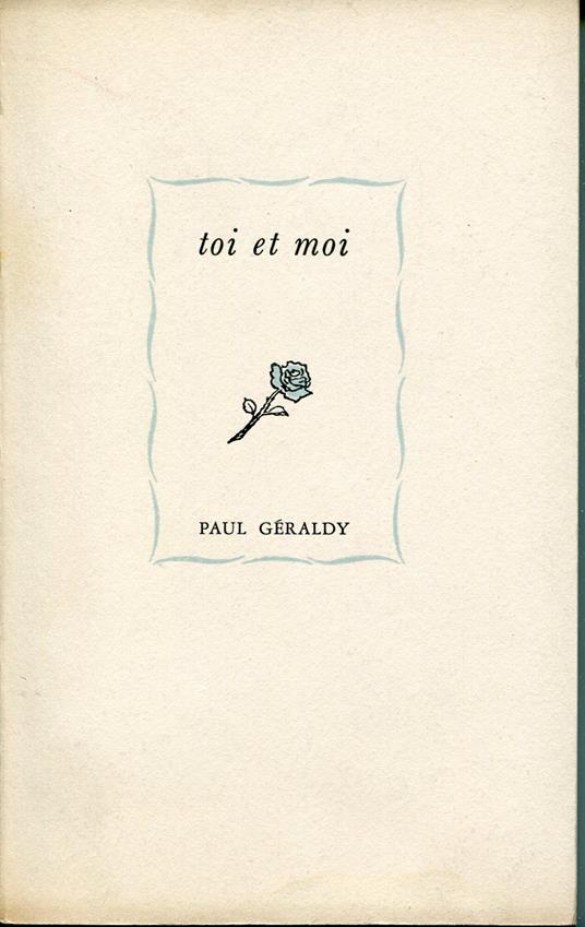 Toi et moi - Paul Géraldy - copertina