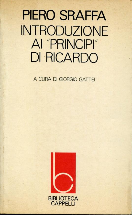 Introduzione ai Principi di Ricardo - Piero Sraffa - copertina