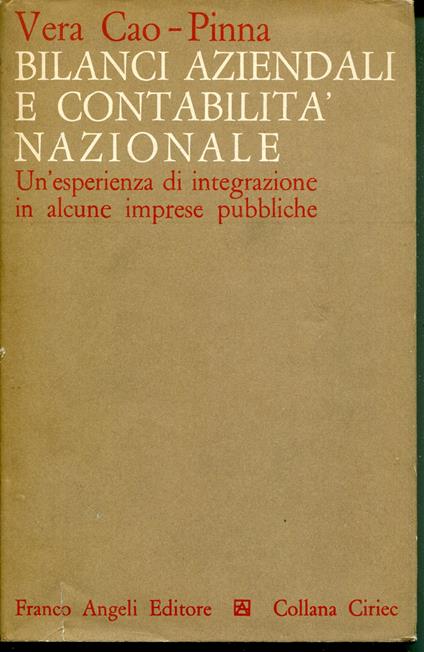 Bilanci aziendali e contabilita nazionale - Vera Cao-Pinna - copertina