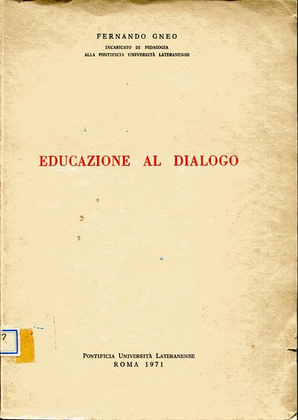 Educazione al dialogo - copertina