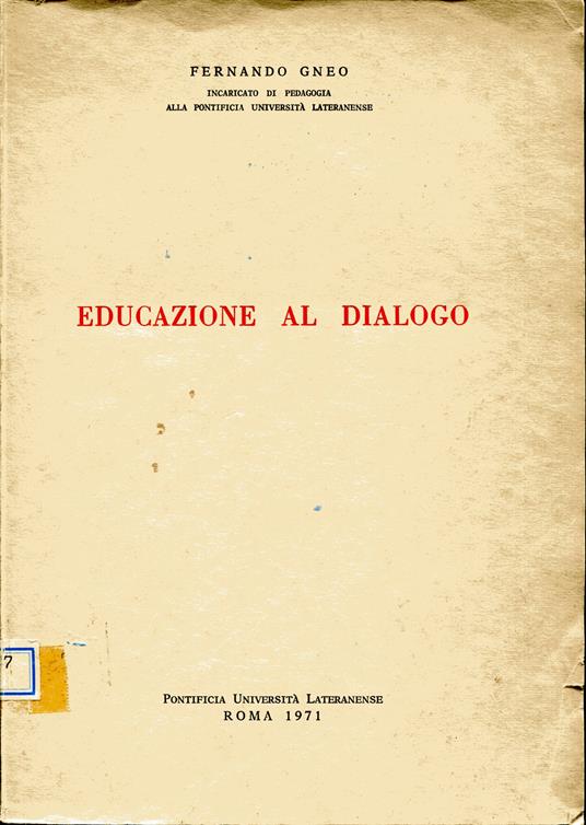 Educazione al dialogo - copertina