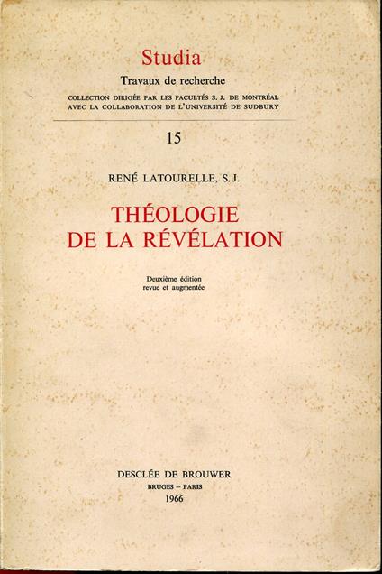 Théologie de la révélation, 2. ed. revue et augmentée - copertina