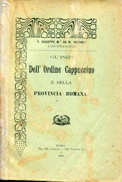 Gl'inizi dell'Ordine cappuccino e della provincia romana - copertina