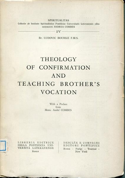 Theology of confirmation and teaching brothers vocation - copertina