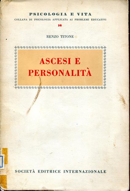 Ascesi e Personalità - Renzo Titone - copertina