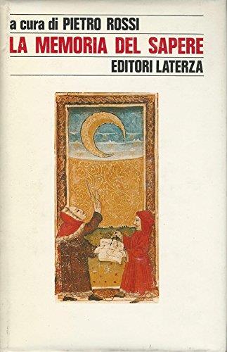 La memoria del sapere - P. Rossi - copertina