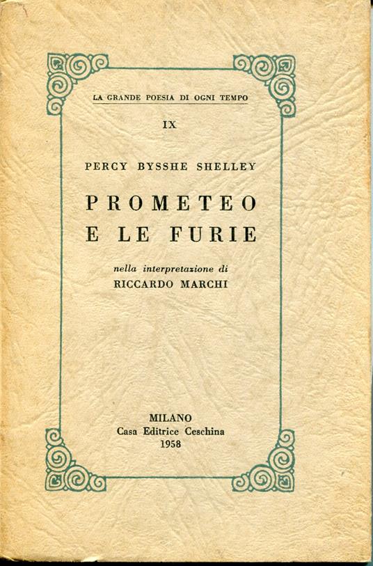 Prometeo e le furie - Percy Bysshe Shelley - copertina